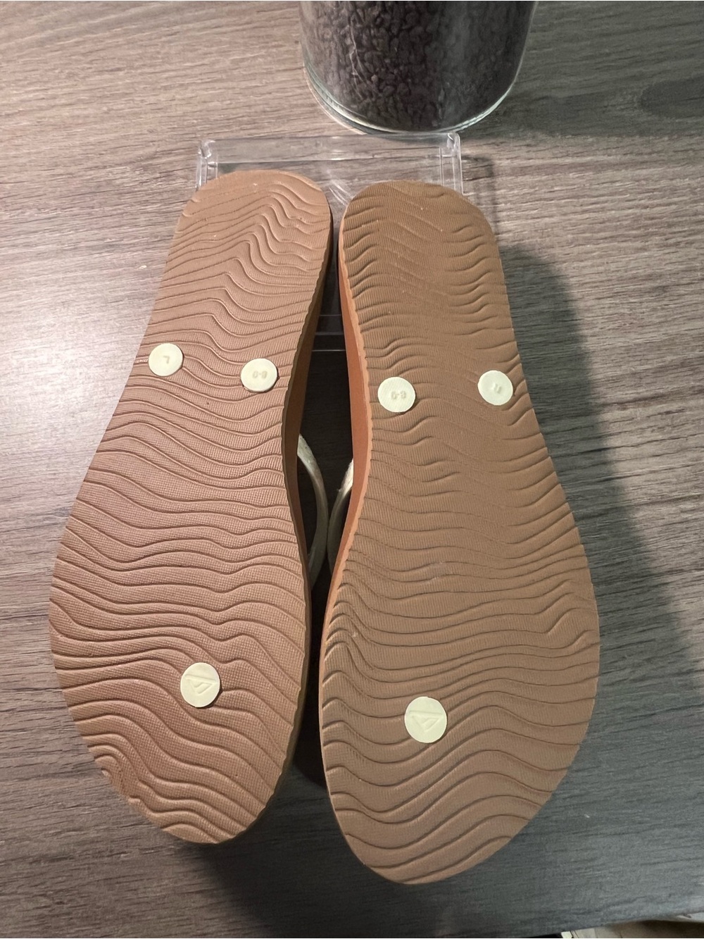 Reef Women's Tan Footbed Sandals with Ivory Glitter Straps - Picture 4 of 5